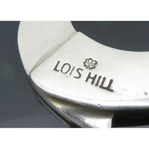 LOIS HILL 925 Silver - Vintage Shiny Woven Swirl Dangle Earrings - EG10619 - Picture 6 of 7